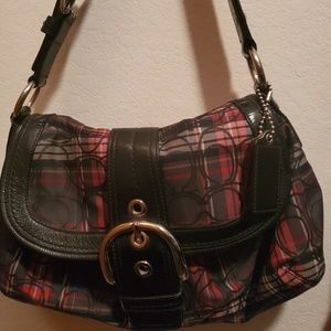 Authentic Coach Soho plaid shoulder purse